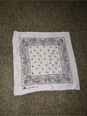 Elephant Vintage OG White Black Pink Tint Paisley Bandana Scarf